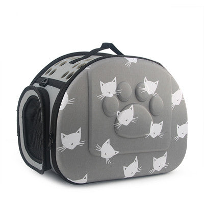 KFX-3453629 Cat Pattern Single Shoulder Pet Carrier Bag - Medium to Soft EVA, Ventilated Design for Pets Up to 15 kg