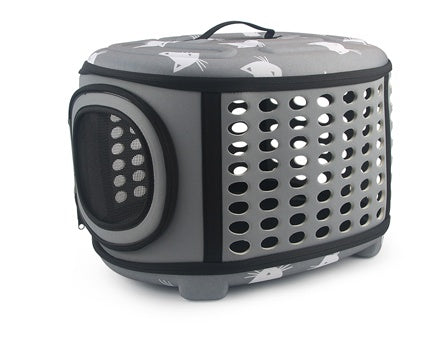 KFX-3453629 Cat Pattern Single Shoulder Pet Carrier Bag - Medium to Soft EVA, Ventilated Design for Pets Up to 15 kg