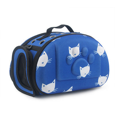 KFX-3453629 Cat Pattern Single Shoulder Pet Carrier Bag - Medium to Soft EVA, Ventilated Design for Pets Up to 15 kg
