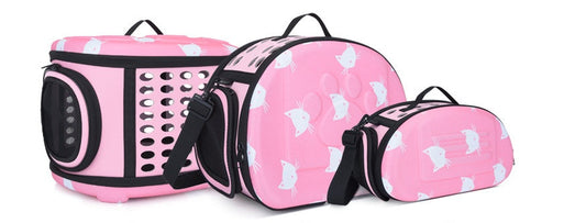 KFX-3453629 Cat Pattern Single Shoulder Pet Carrier Bag - Medium to Soft EVA, Ventilated Design for Pets Up to 15 kg