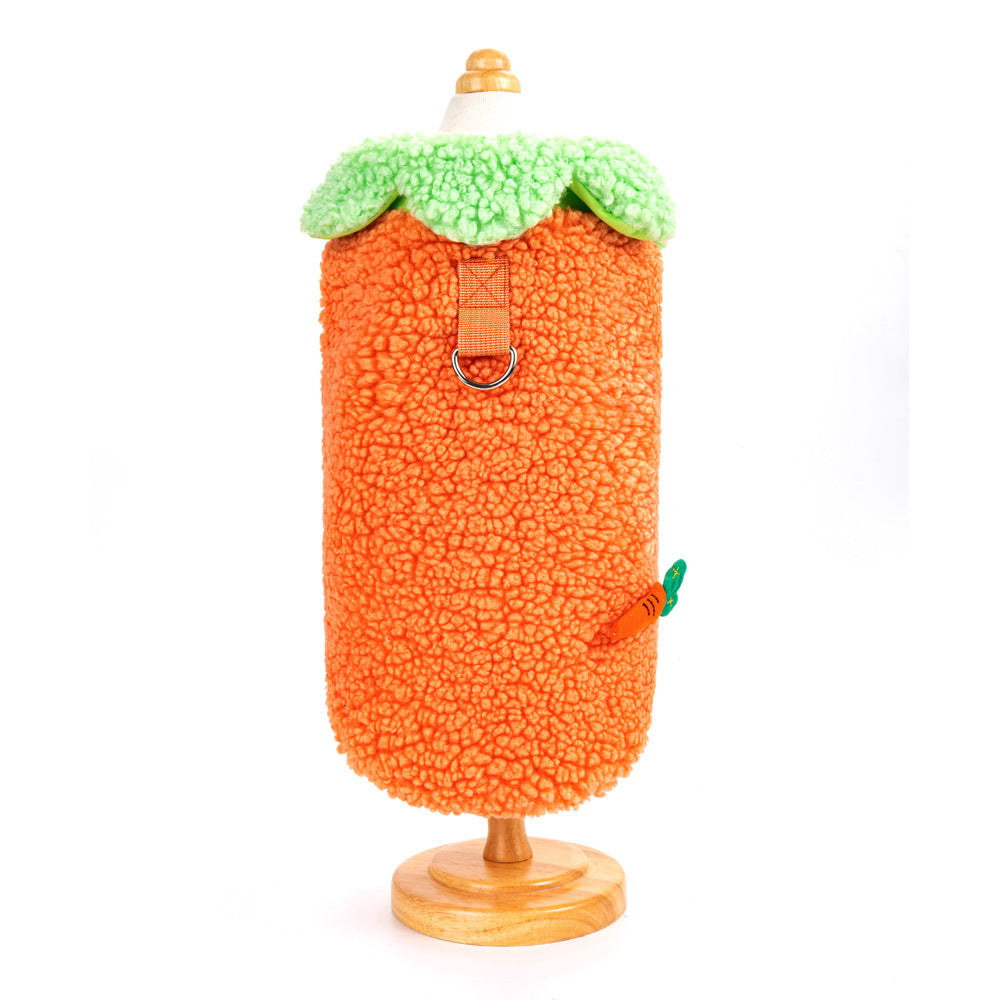 KFX-3456829 Korean Style Lotus Leaf Lace Coral Fleece Pet Vest for Dogs