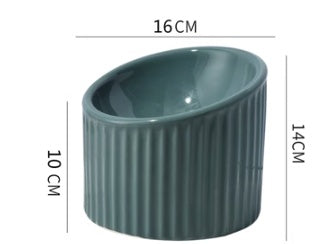 KFX-3457341 Ceramic Pet Bowl with Elevated Design for Cats and Dogs - 17x14cm
