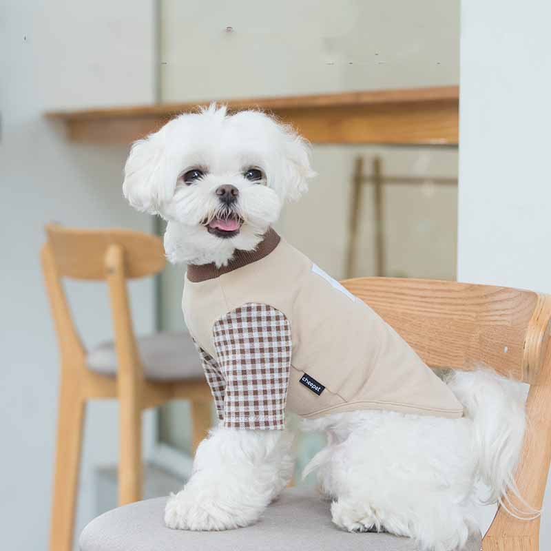 KFX-3457725 Soft Knitted Pet Shirt for Small Dogs in Swan Blue, Matcha Green, and Chocolate