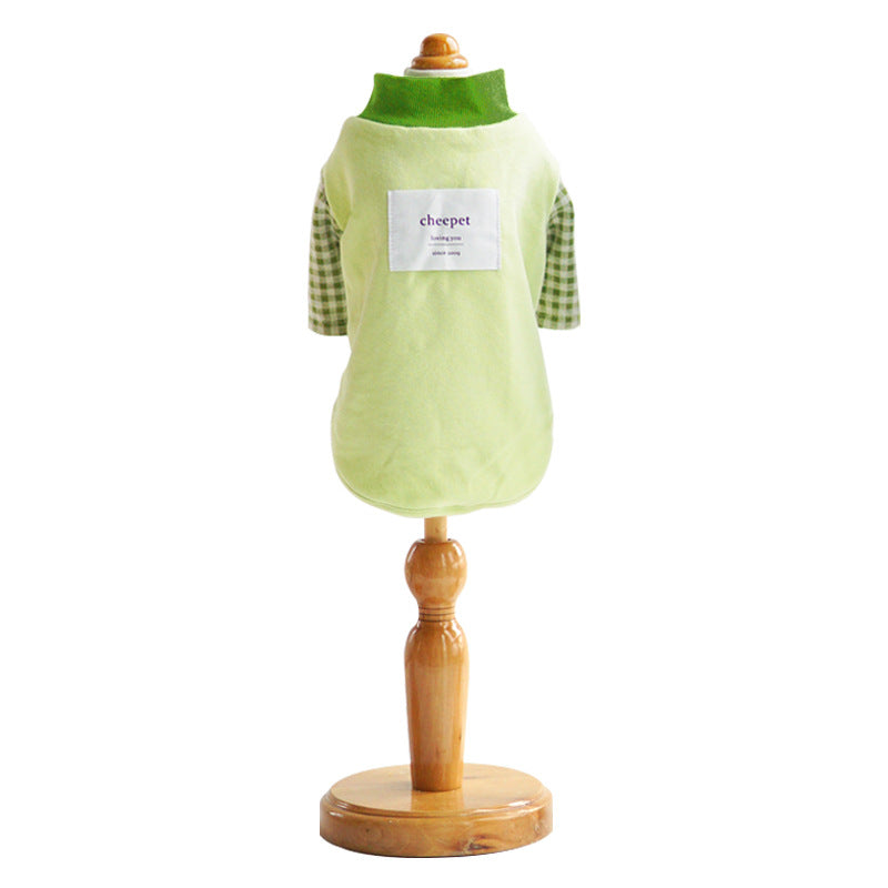KFX-3457725 Soft Knitted Pet Shirt for Small Dogs in Swan Blue, Matcha Green, and Chocolate