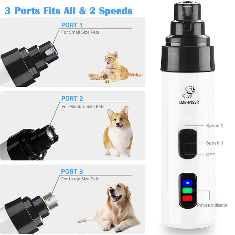 KFX-3460925 Electric Pet Nail Polisher with Ultra-Quiet Motor and USB Charging for Safe and Easy Grooming