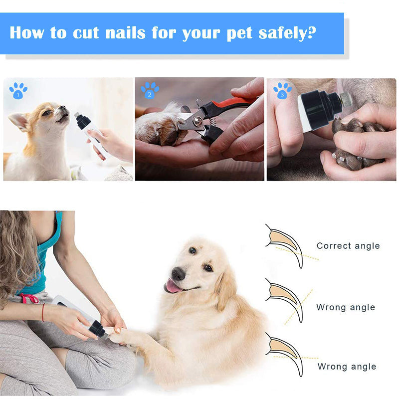 KFX-3460925 Electric Pet Nail Polisher with Ultra-Quiet Motor and USB Charging for Safe and Easy Grooming