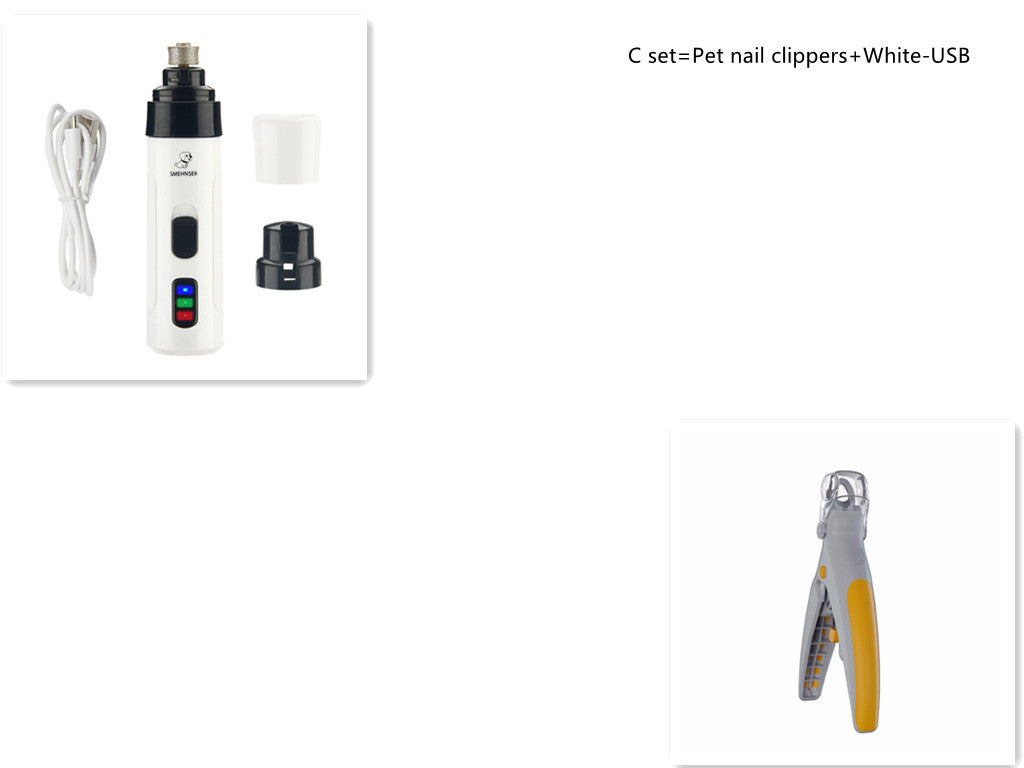 KFX-3460925 Electric Pet Nail Polisher with Ultra-Quiet Motor and USB Charging for Safe and Easy Grooming