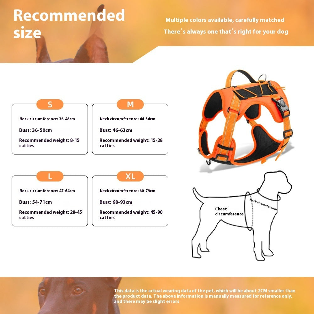 KFX-3462717 Reflective Safety Dog Harness with Full Grip Handle and Explosion-Proof Design
