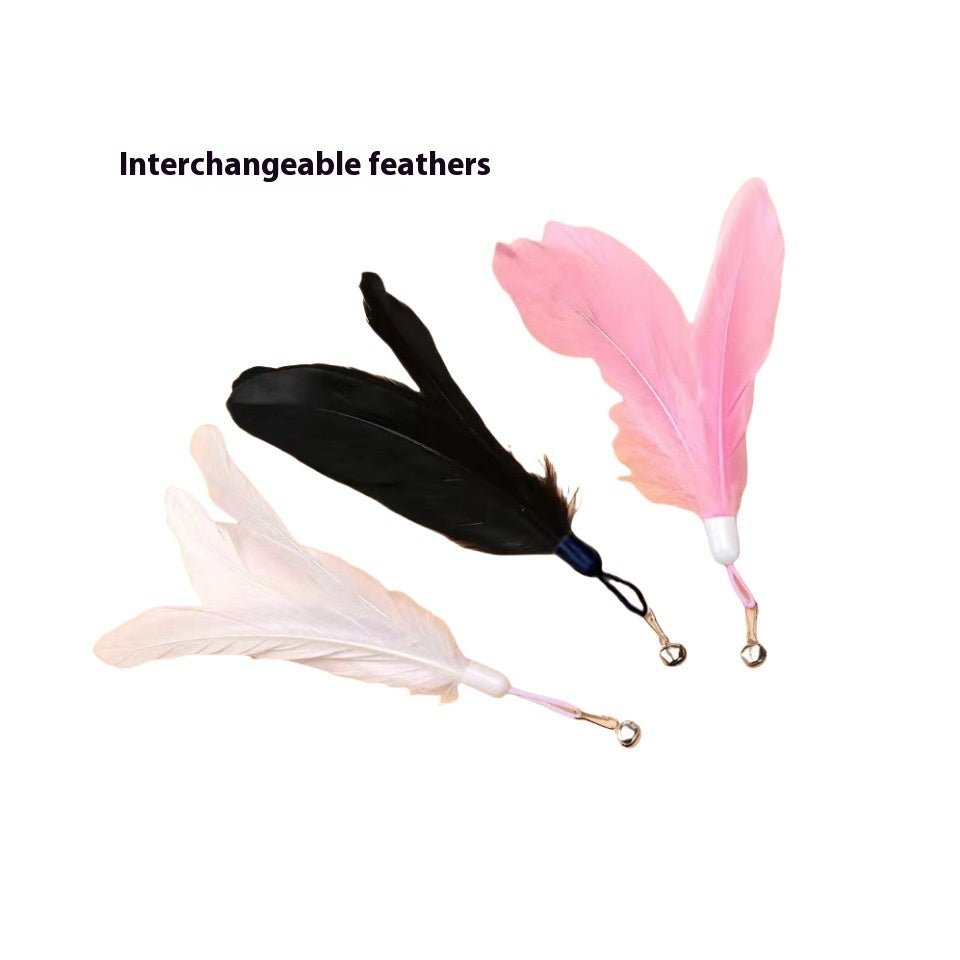 KFX-3463741 Suction Cup Cat Teaser with Bell and Replaceable Feather - Available in Multiple Colors