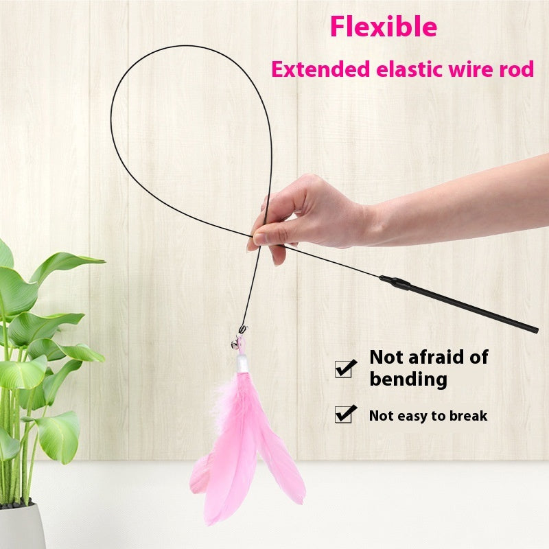 KFX-3463741 Suction Cup Cat Teaser with Bell and Replaceable Feather - Available in Multiple Colors