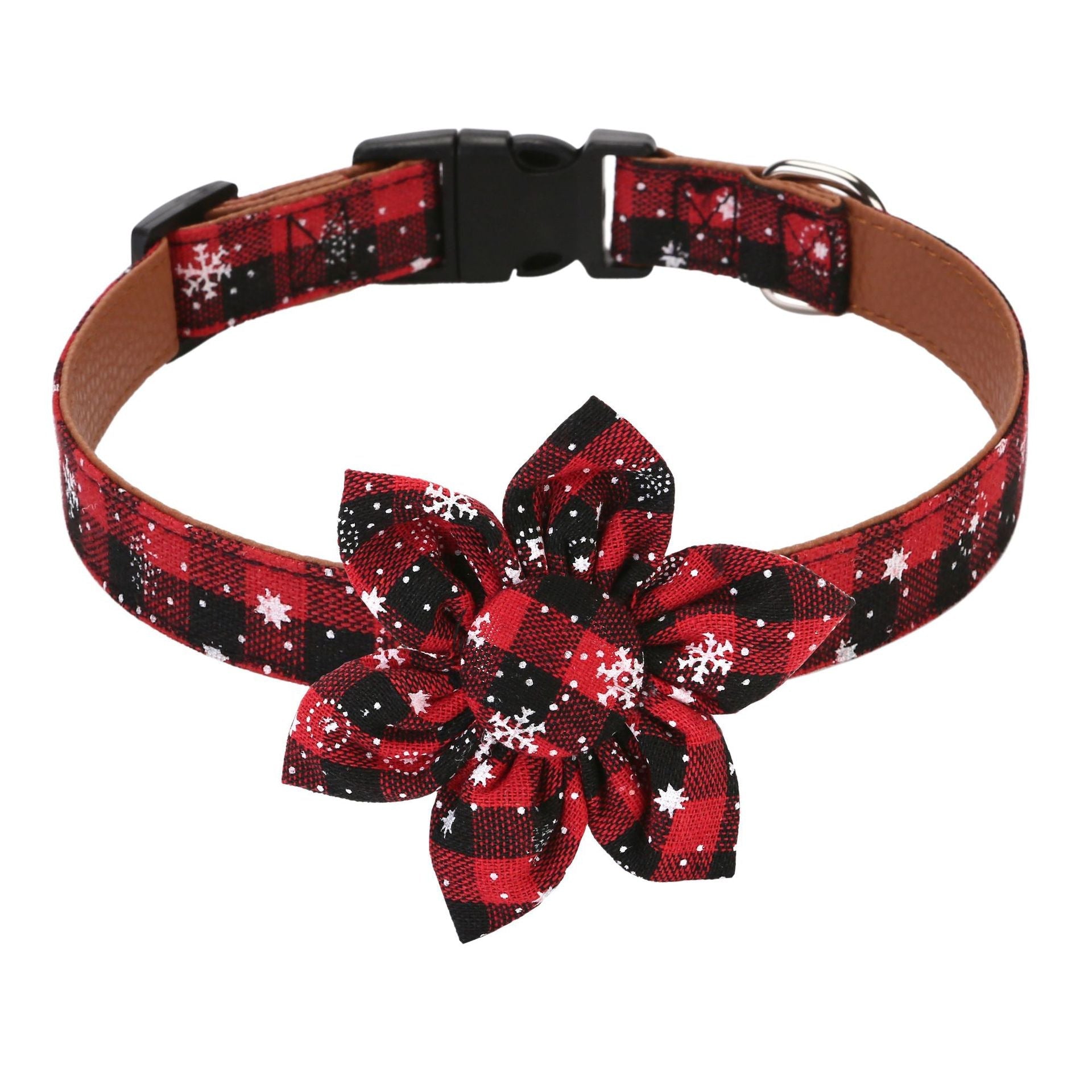 KFX-3464893 Christmas Plaid Bow Tie Dog Collar - Adjustable Red & Green Patterns in Various Sizes
