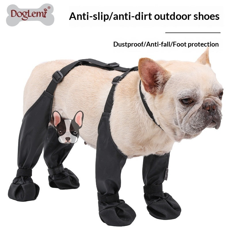 KFX-3467453 Outdoor Waterproof Pet Dog Shoes - Anti-Dirty Casual Footwear in Black, Size S, M, L