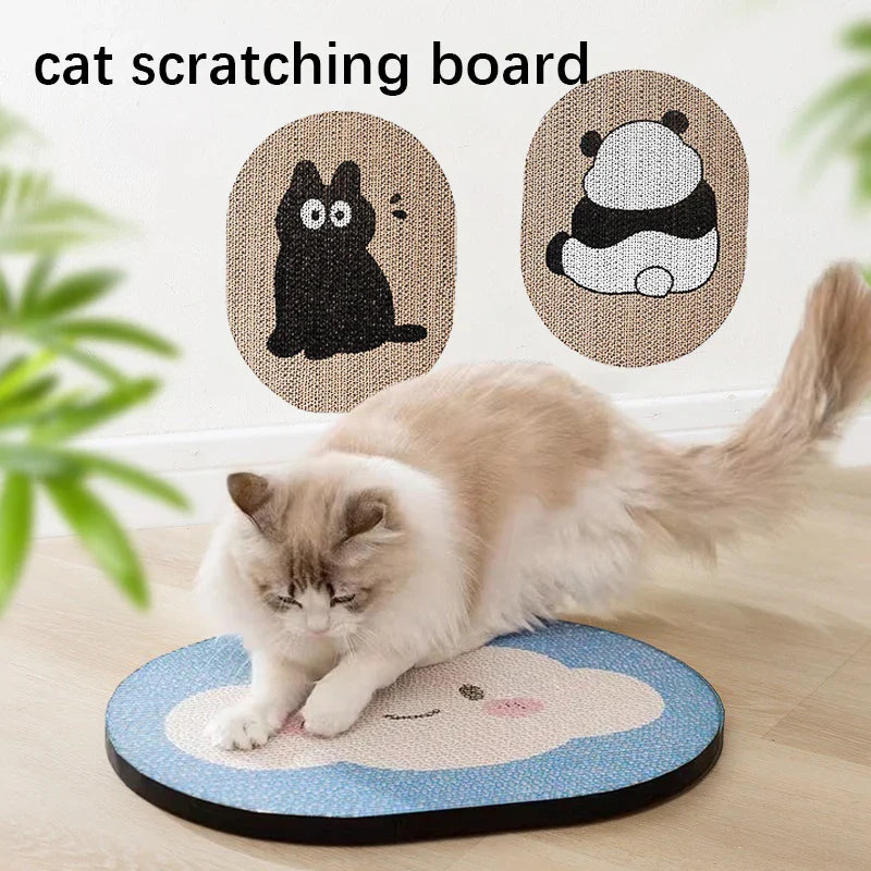 KFX-3468861 Blue Clouds Cartoon Sticky Wall Scratching Board for Cats - Furniture Protection and Play Surface