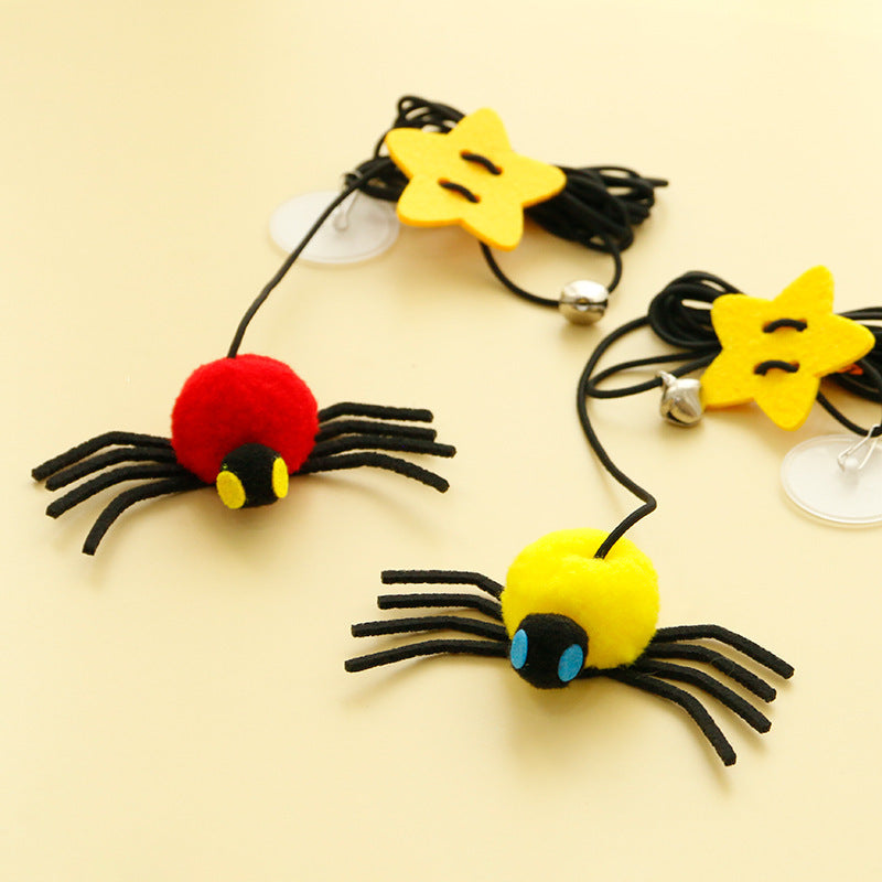 KFX-3470141 Hanging Cat Toy with Elastic Rope, Feathers, and Bell for Indoor Play