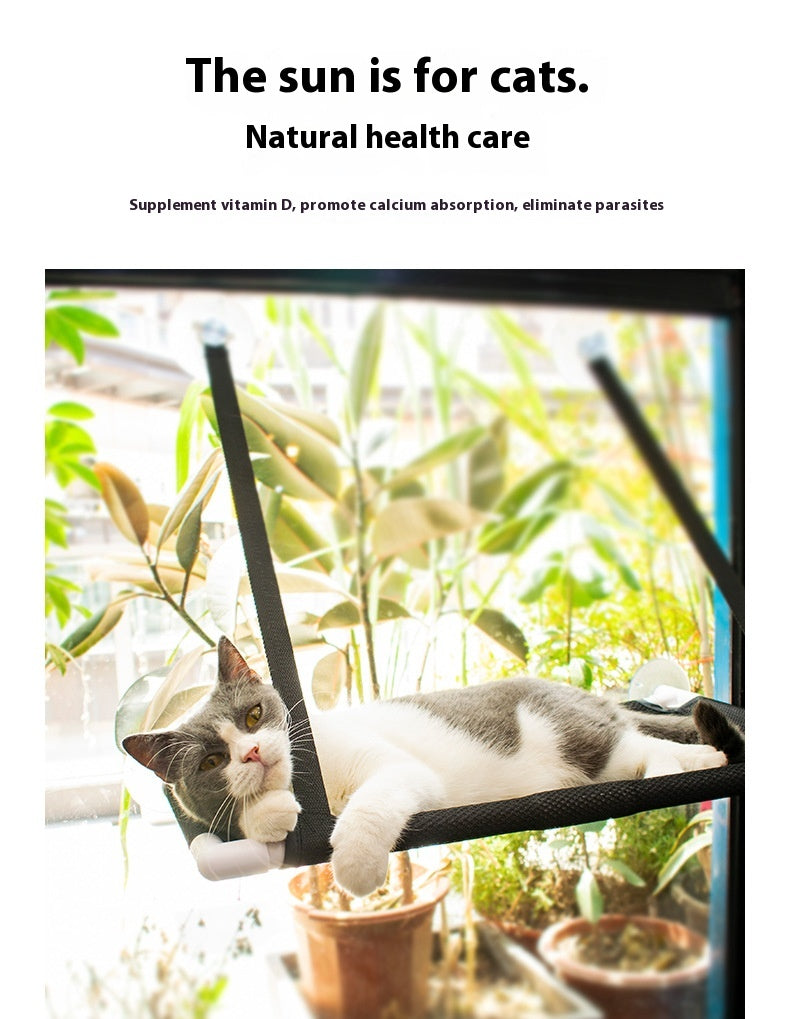 KFX-3470269 Window Cat Hammock with Sucker Holders - Comfortable Hanging Pet Nest in Black or Blue