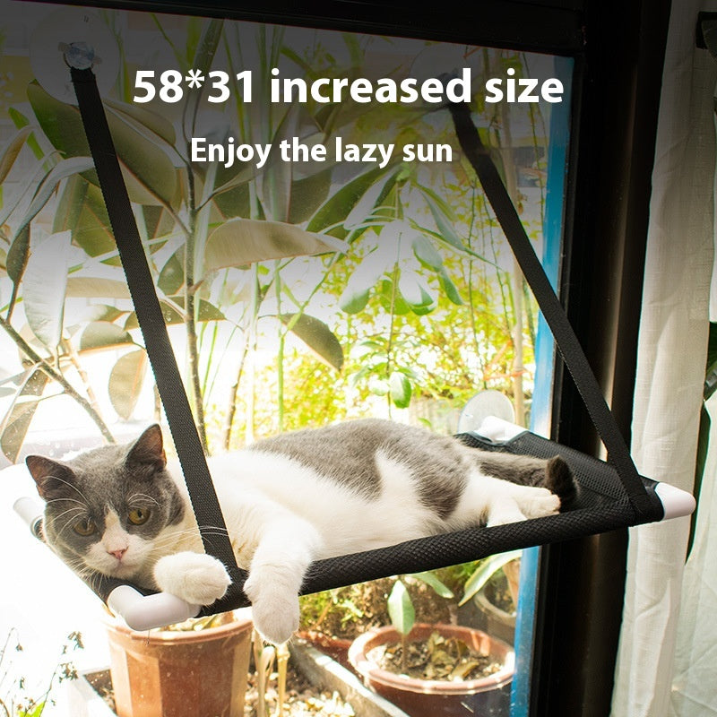 KFX-3470269 Window Cat Hammock with Sucker Holders - Comfortable Hanging Pet Nest in Black or Blue
