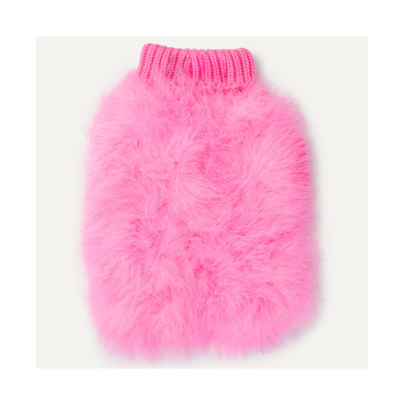 KFX-3473725 Autumn and Winter Round Neck Sweater for Pets - Available in Blue, Pink, and Purple, Sizes S to XL