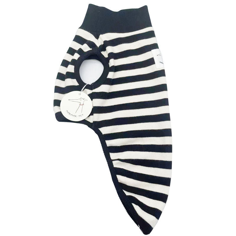 KFX-3475005 Comfortable Black Striped Tank Top for Pets - Casual Polyester Wear