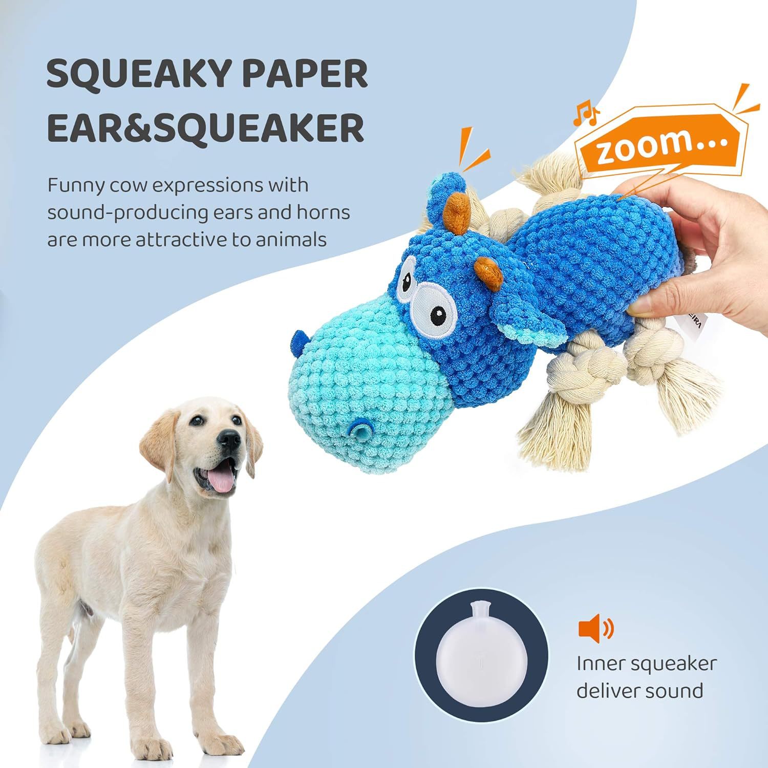 KFX-3475901 Durable Plush Squeaky Dog Toy for Aggressive Chewers – Ideal for Large Breeds
