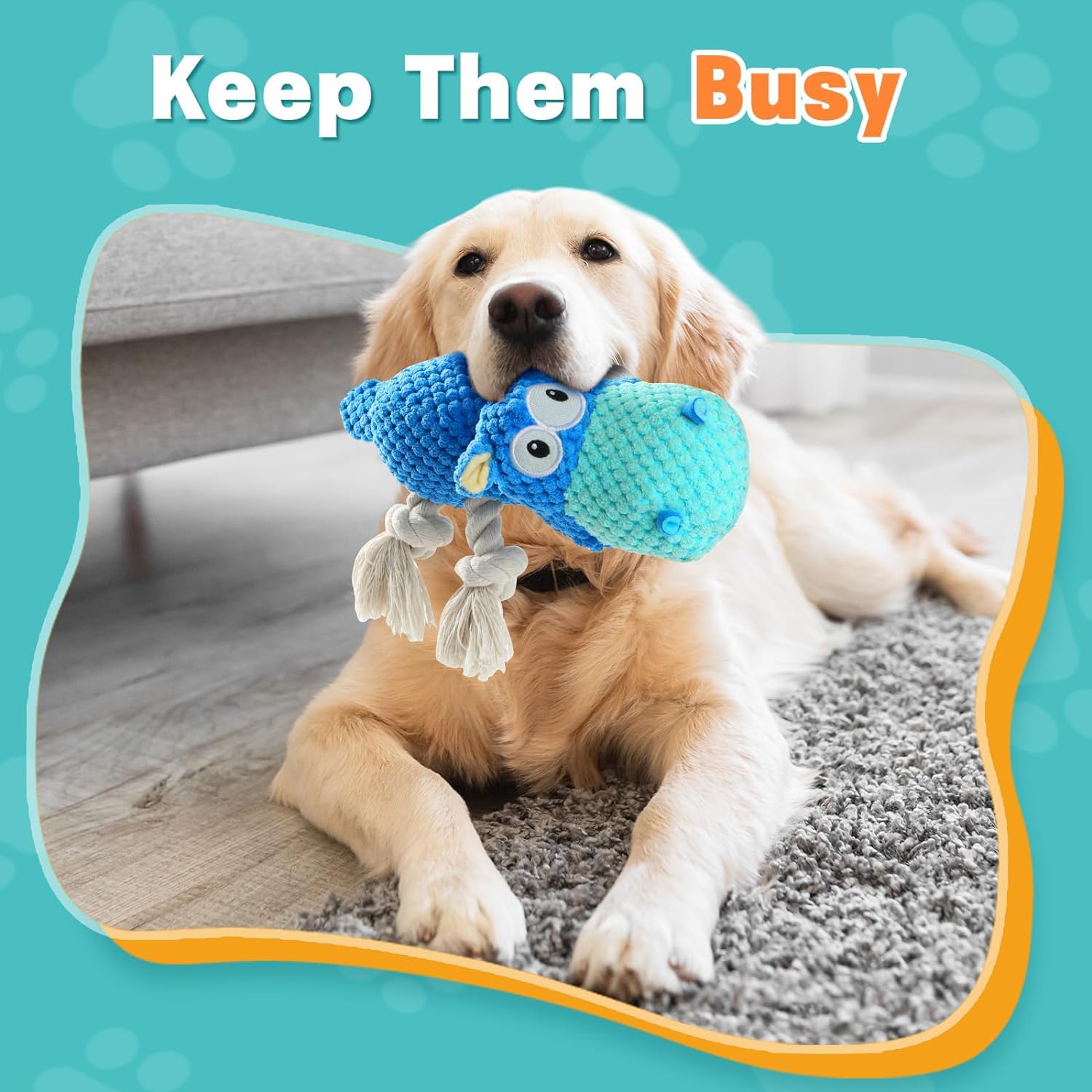 KFX-3475901 Durable Plush Squeaky Dog Toy for Aggressive Chewers – Ideal for Large Breeds