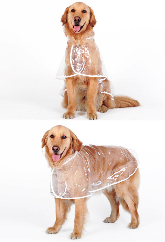 KFX-3476029 Transparent Waterproof Raincoat for Medium to Large Dogs - Sizes 3XL to 7XL