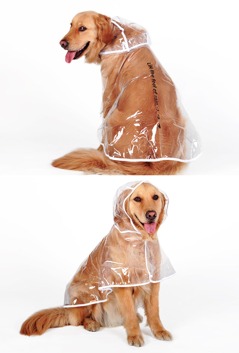KFX-3476029 Transparent Waterproof Raincoat for Medium to Large Dogs - Sizes 3XL to 7XL