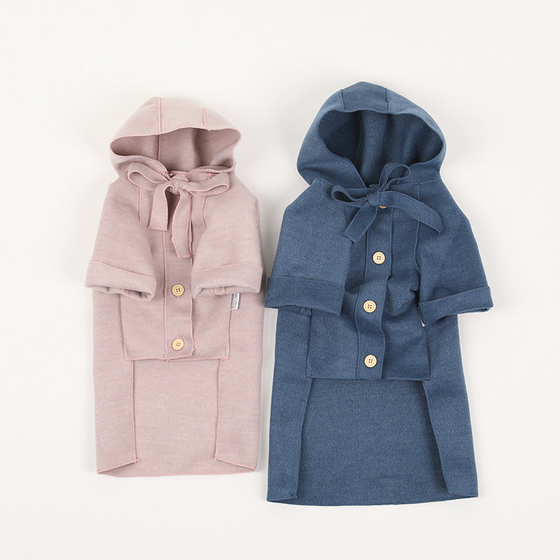KFX-3476797 Cozy Woolen Coat for Dogs – Warm & Simple Design in Blue or Pink