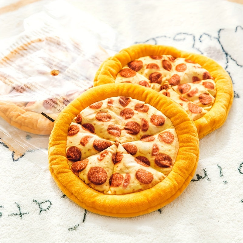 KFX-3481661 Durable Squeaky Dog Chewing Toy in Pizza Shape for Interactive Play and Dental Health