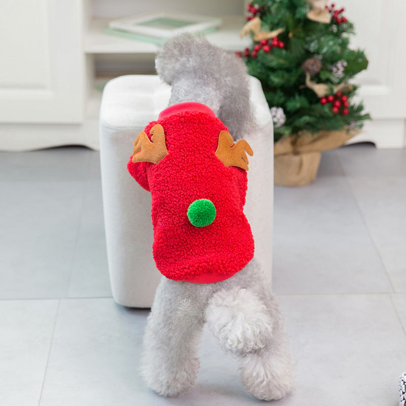KFX-3482557 Christmas-Themed Pet Sweaters in Granular Velvet for Small to Medium Dogs