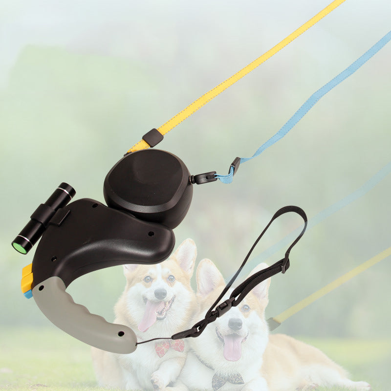 KFX-3483965 Double-Ended Traction Rope for Dogs – Adjustable 3m Length with Scalable Handle