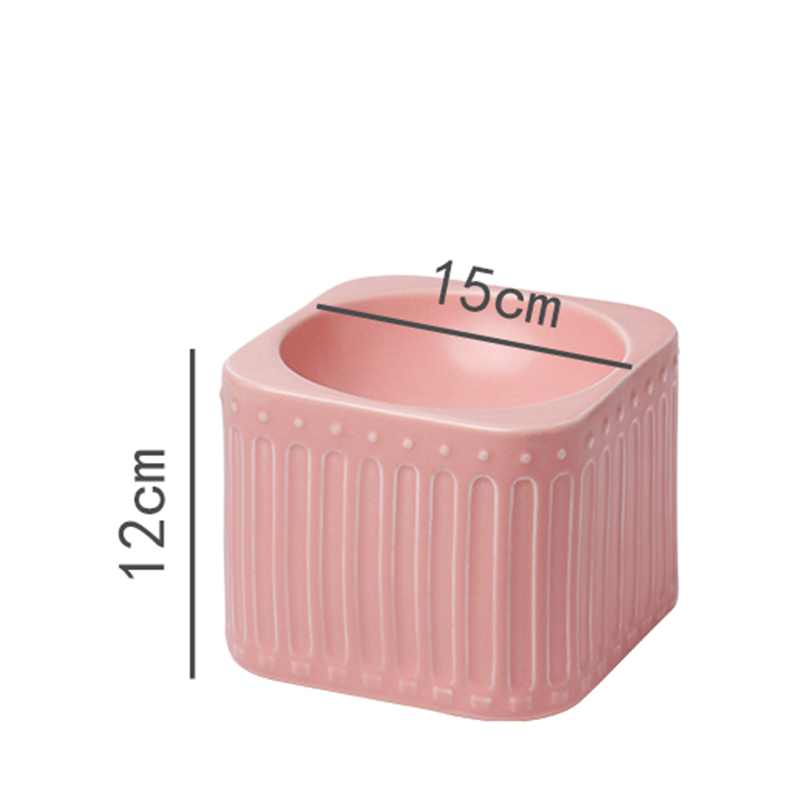 KFX-3484349 Ceramic Cat Bowl with High Foot Design for Easy Feeding and Reduced Upset, Available in Multiple Colors