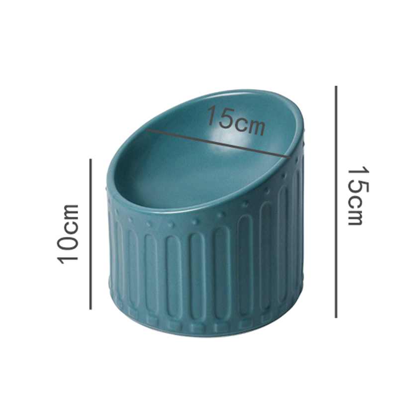 KFX-3484349 Ceramic Cat Bowl with High Foot Design for Easy Feeding and Reduced Upset, Available in Multiple Colors