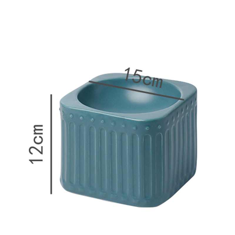 KFX-3484349 Ceramic Cat Bowl with High Foot Design for Easy Feeding and Reduced Upset, Available in Multiple Colors
