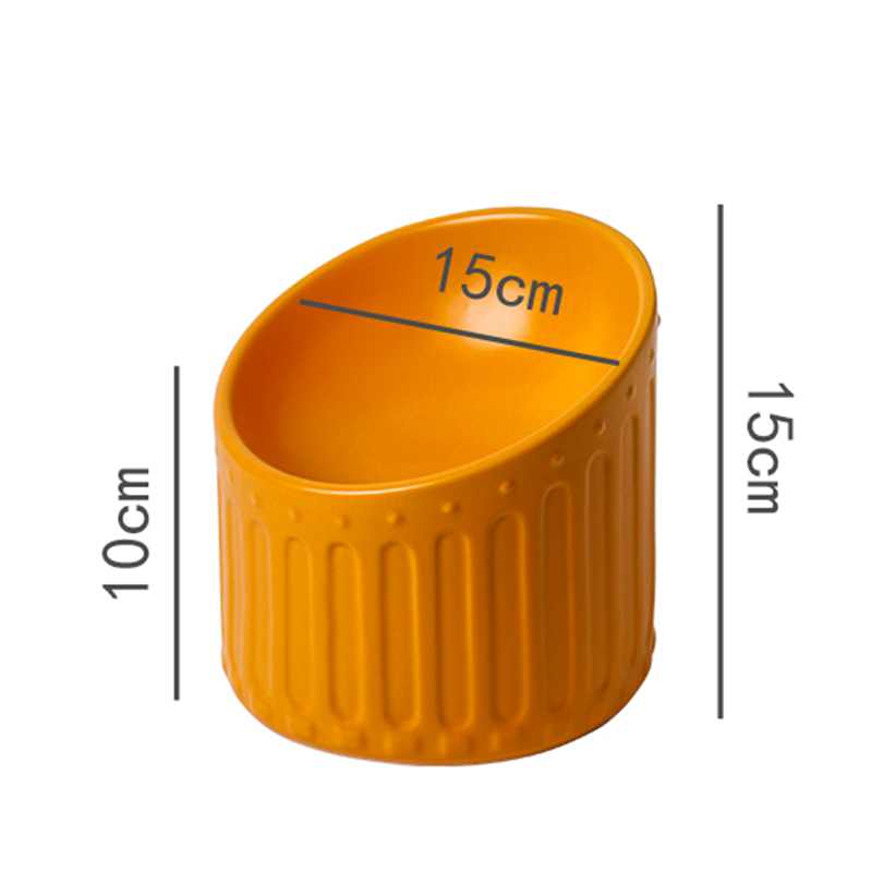 KFX-3484349 Ceramic Cat Bowl with High Foot Design for Easy Feeding and Reduced Upset, Available in Multiple Colors