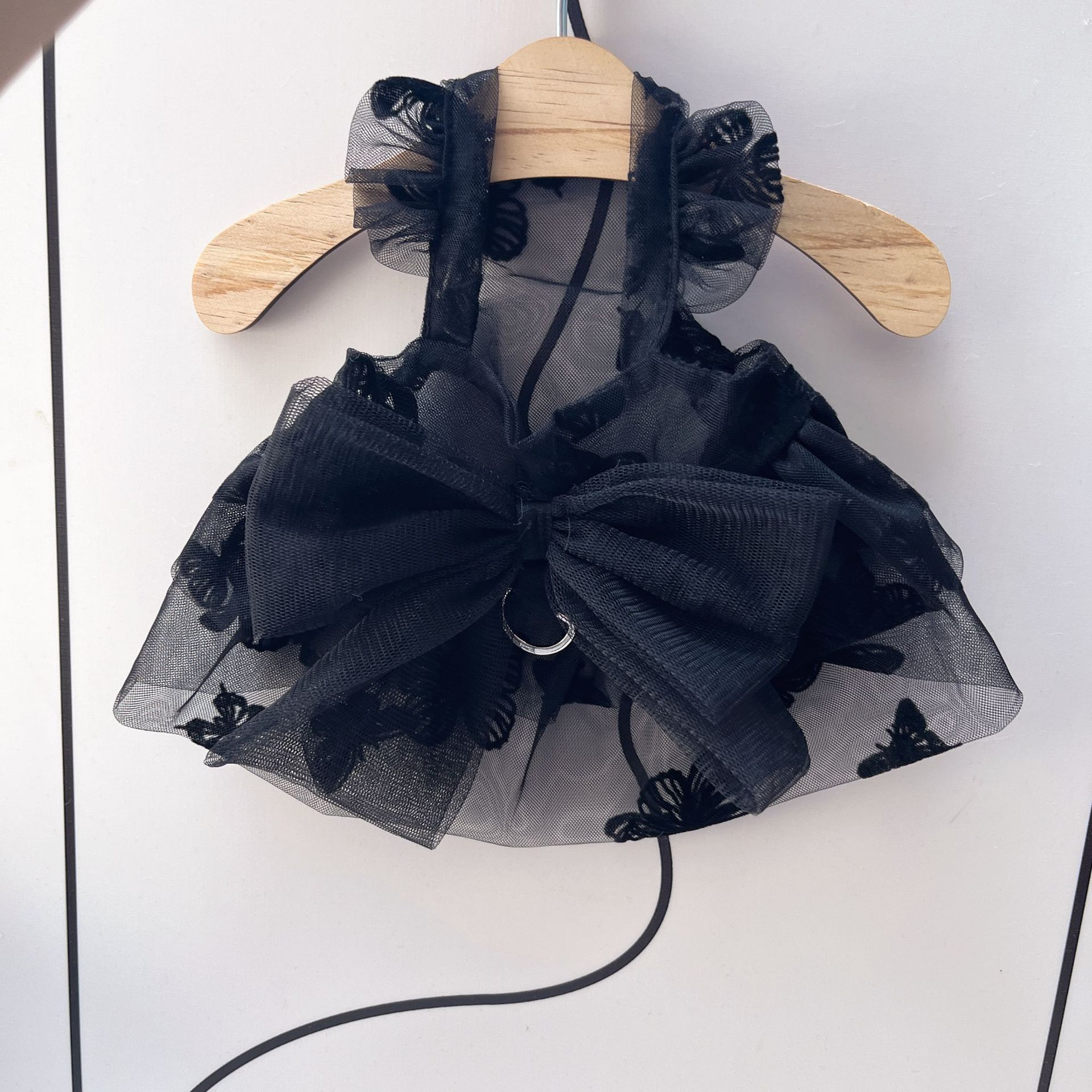 KFX-3484733 Princess Tulle Skirt for Pets – Black Gauze Dog and Cat Clothing in Various Sizes