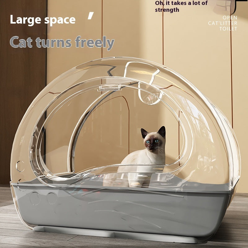 KFX-3485629 Extra Large Splash-Proof Enclosed Cat Toilet with Deodorizing Bag and Scoop