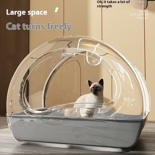KFX-3485629 Extra Large Splash-Proof Enclosed Cat Toilet with Deodorizing Bag and Scoop