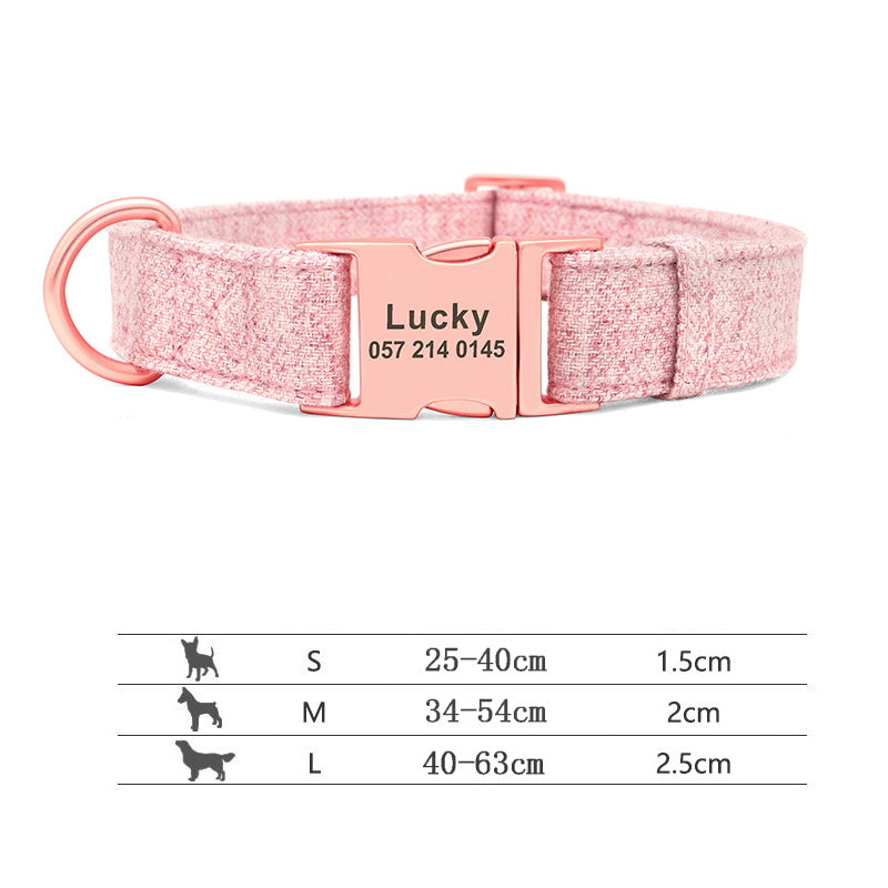 KFX-3486013 Personalized Anti-Lost Pet Dog Collar with Leash in Various Colors for Medium and Large Dogs