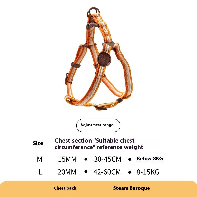 KFX-3487421 Retro Hand-Holding Rope Dog Collar Vest for Small and Medium-Sized Dogs