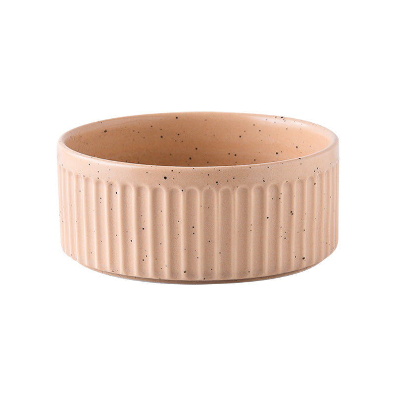 KFX-3490109 Ceramic Dog Food Bowl Set in Multiple Sizes with Coordinating Trays