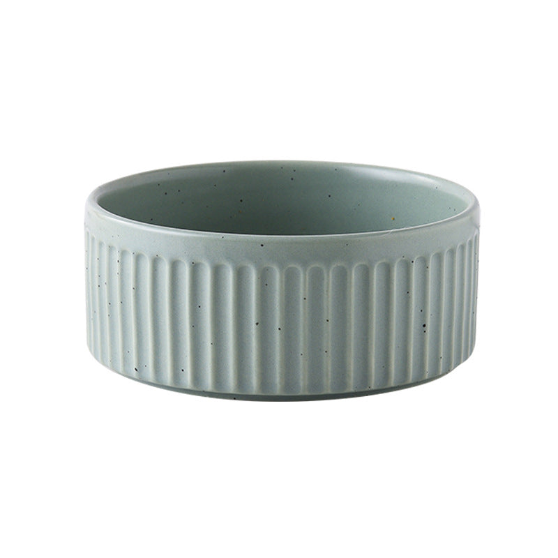 KFX-3490109 Ceramic Dog Food Bowl Set in Multiple Sizes with Coordinating Trays