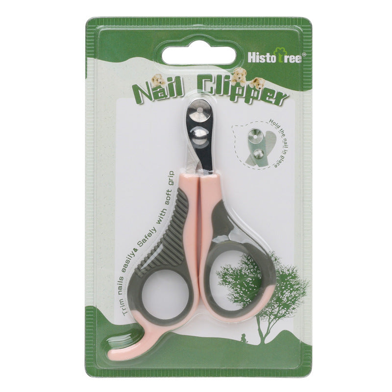 KFX-3493693 Portable Plastic Pet Nail Clipper - Sweet Peach Pink, Haze Blue, Olive Green