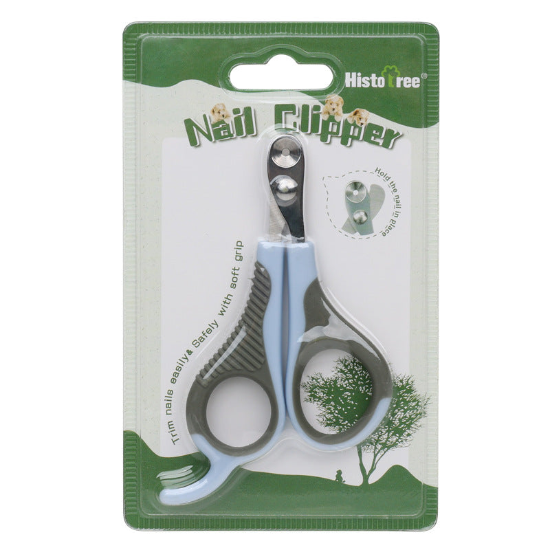 KFX-3493693 Portable Plastic Pet Nail Clipper - Sweet Peach Pink, Haze Blue, Olive Green