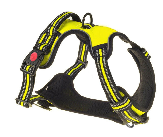 KFX-3494973 Adjustable Breathable Reflective Chest Strap for Medium and Large Dogs in Black, Red, Green