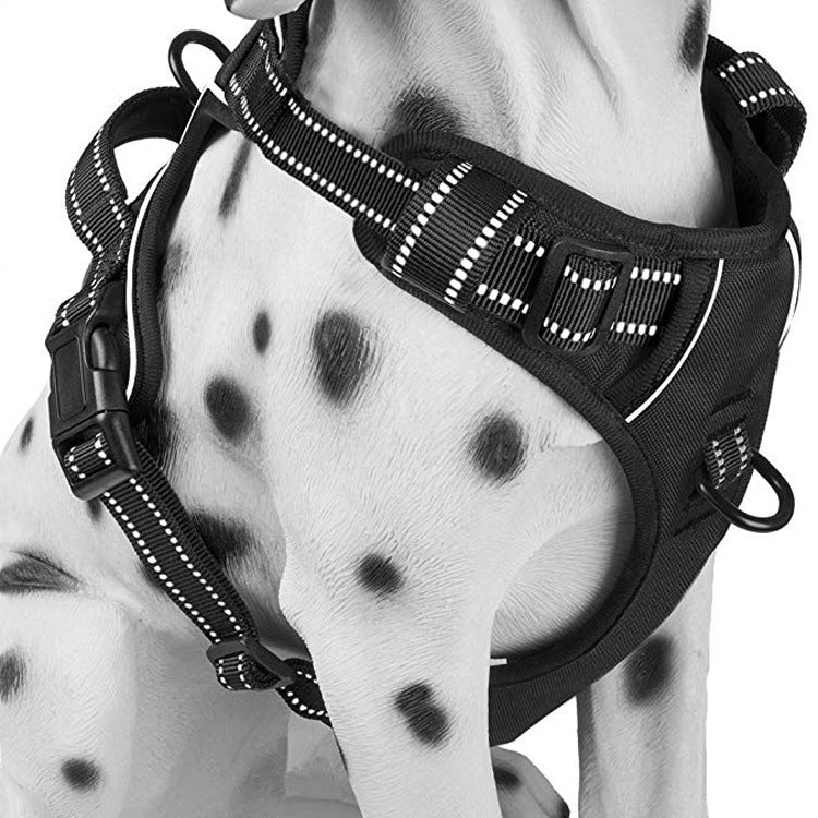 KFX-3494973 Adjustable Breathable Reflective Chest Strap for Medium and Large Dogs in Black, Red, Green