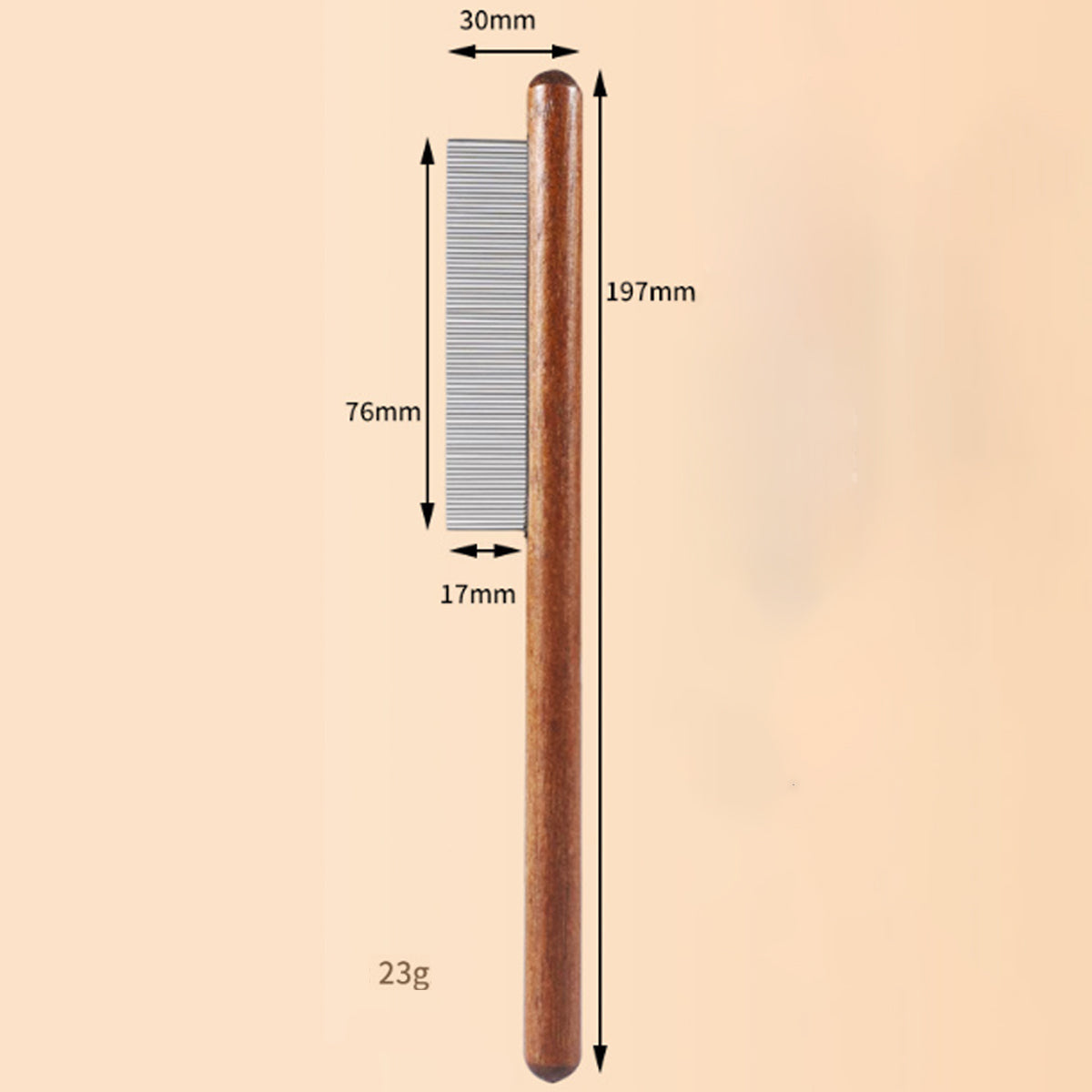 KFX-3497149 Wooden Handle Pet Comb for Grooming Long & Short Haired Dogs, Cats, and Small Pets