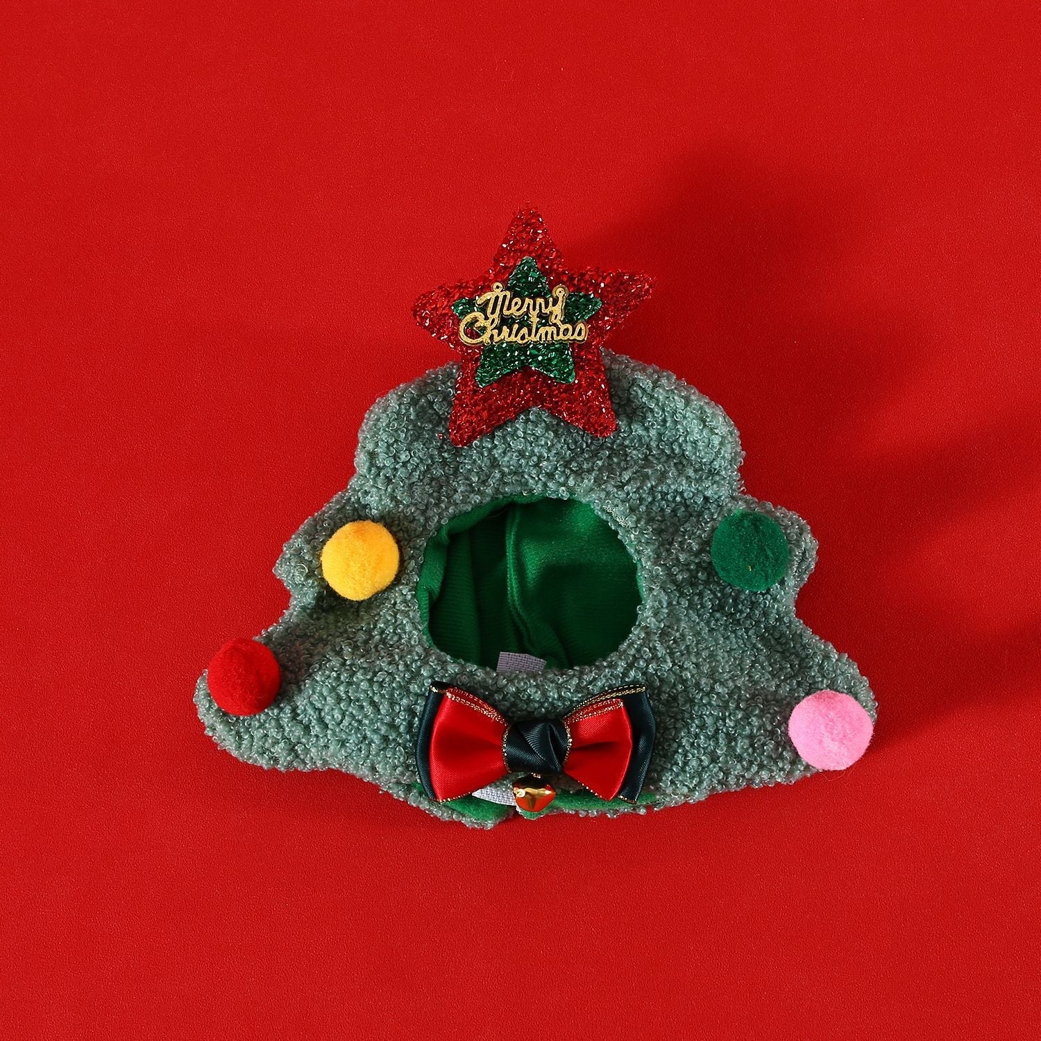 KFX-3500477 Adorable Plush Pet Christmas Hat for Small Dogs and Cats – Snowman and Christmas Tree Designs