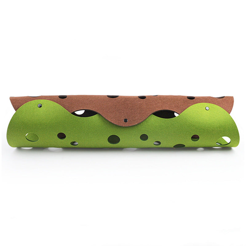 KFX-3500733 Collapsible Cat Tunnel with Interactive Peepholes and Soft Felt Material for Kittens and Small Pets