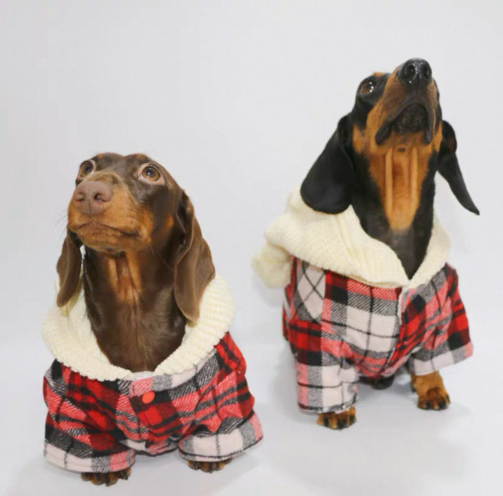 KFX-3501245 Stylish Red Plaid Cotton Shirt for Dogs in Sizes XS to XL