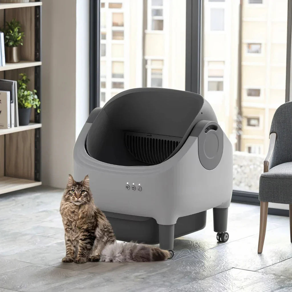 KFX-350483 Self-Cleaning Electric Cat Litter Box with Timed App Control and 20L Capacity